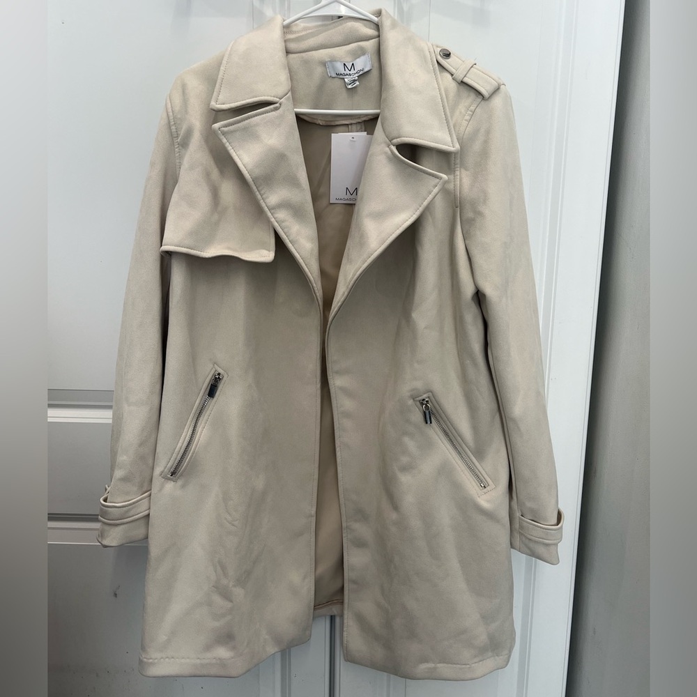 Magaschoni Faux Suede Motorcycle Jacket NWT XL
